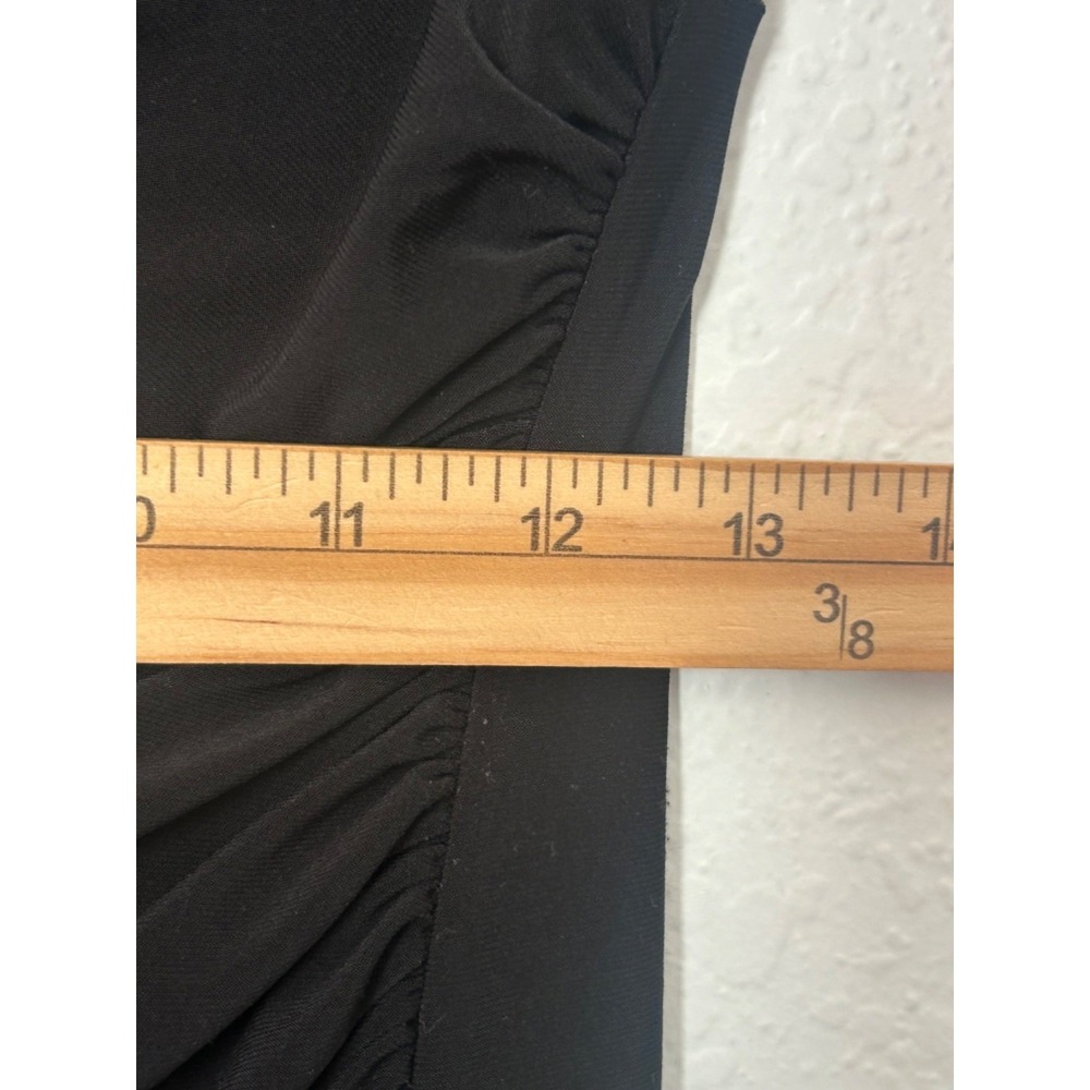 Lauren Ralph Lauren Sheath Dress Womens Size 8 Black Ruched V-Neck Office Career - Picture 12 of 14